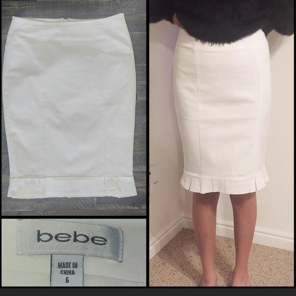 Bebe white pencil skirt Size 6